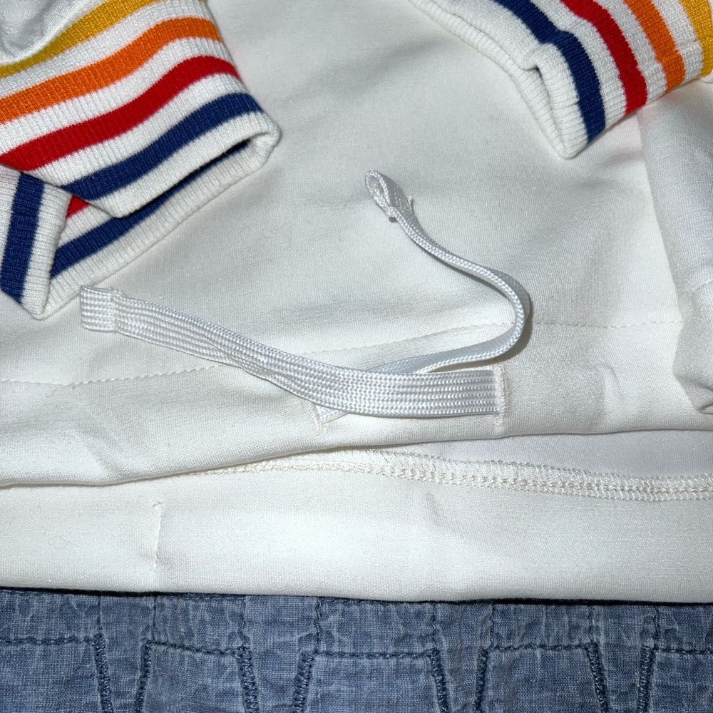 NWT ALDI Off White Active Sweater with Rainbow Accents - Picture 3 of 5